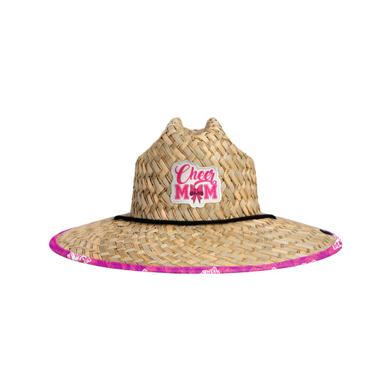 Cheer Mom Floral Straw Hat