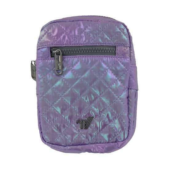 Varsity Holographic Quilt Crossover Bag
