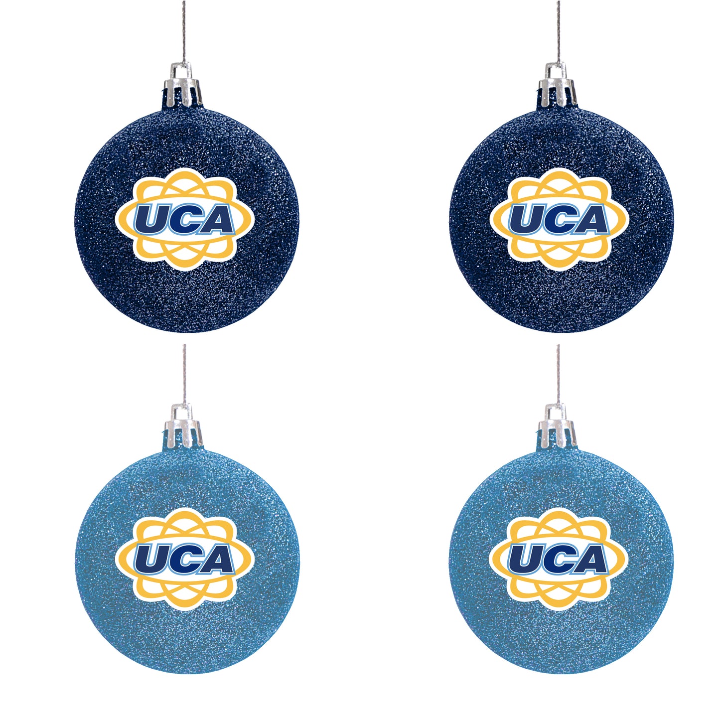 UCA Glitter Ornament Set - 4 Pack