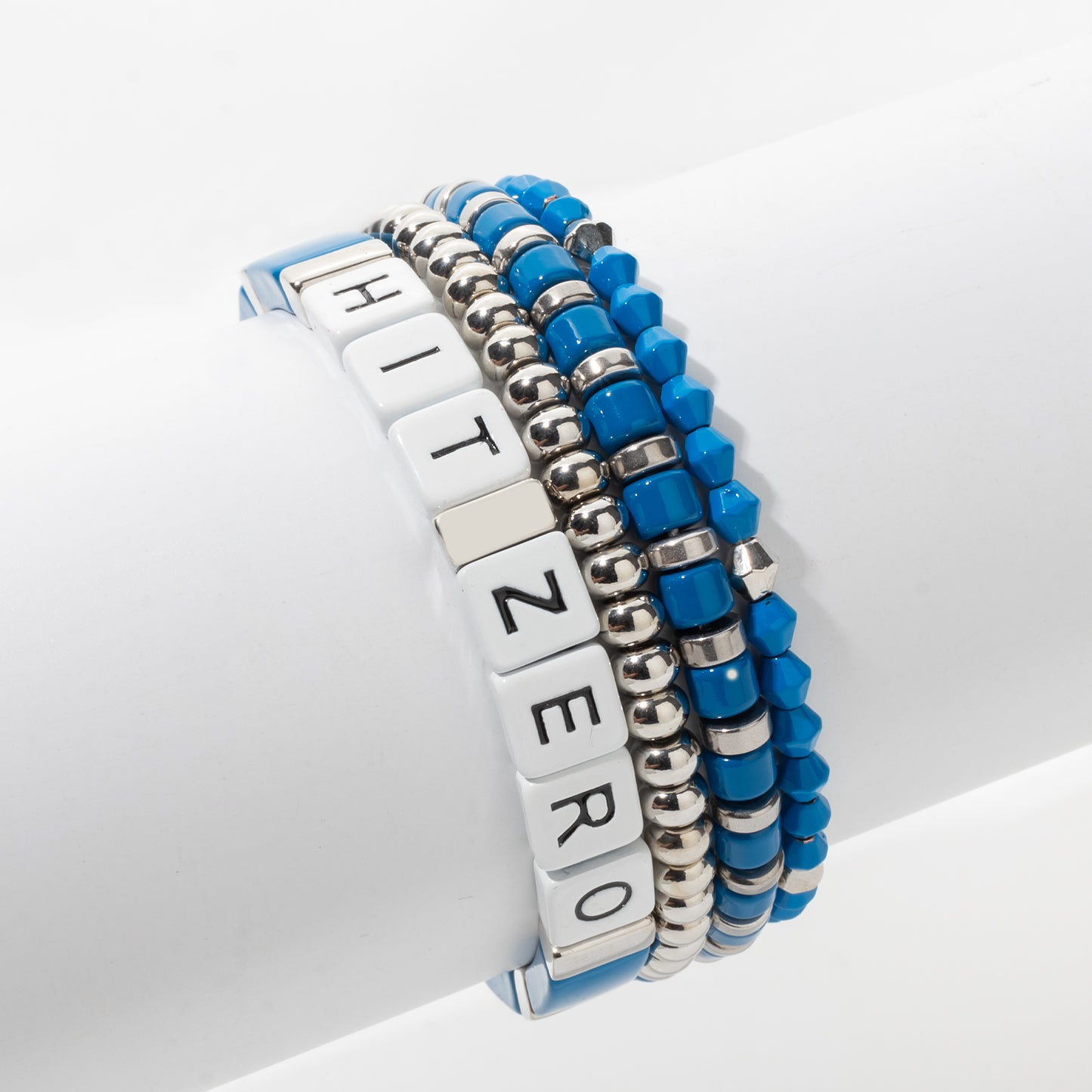 Hit Zero Blue Bracelet Silver Set