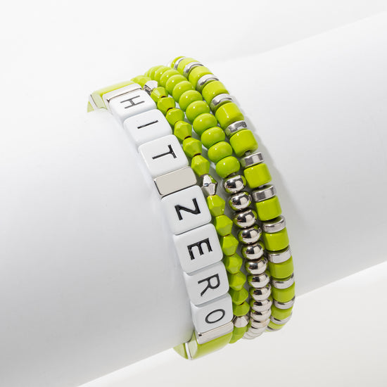 Hit Zero Green Bracelet Silver Set