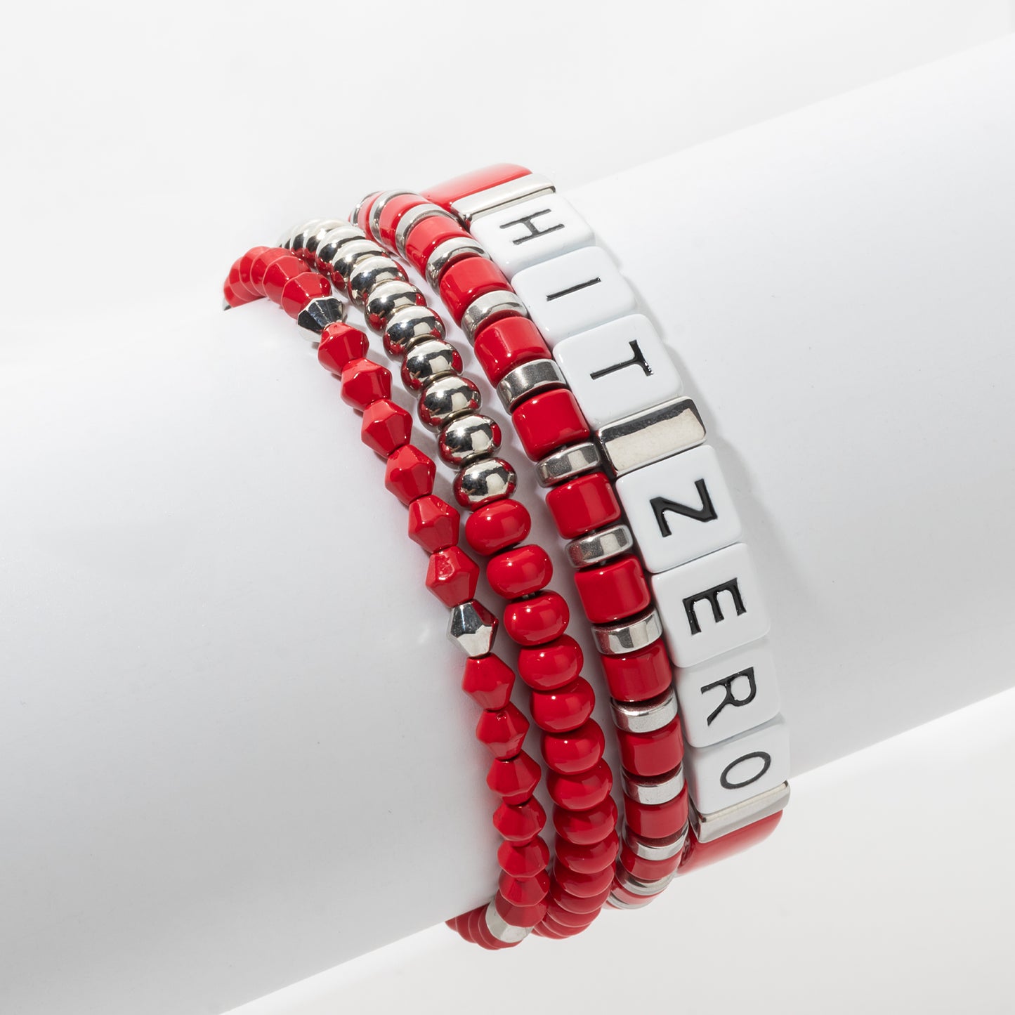 Hit Zero Red Bracelet Silver Set