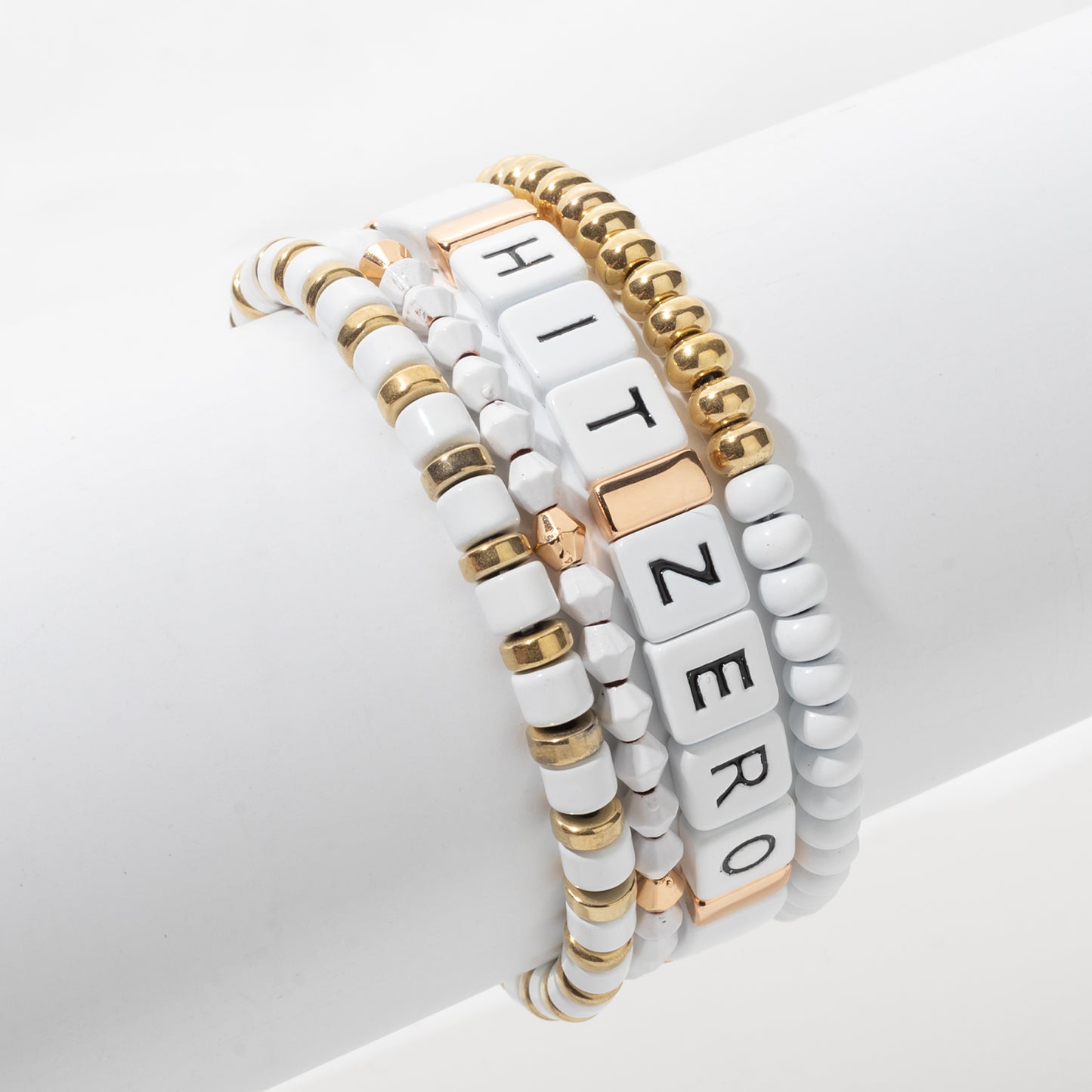 Hit Zero White Bracelet Gold Set