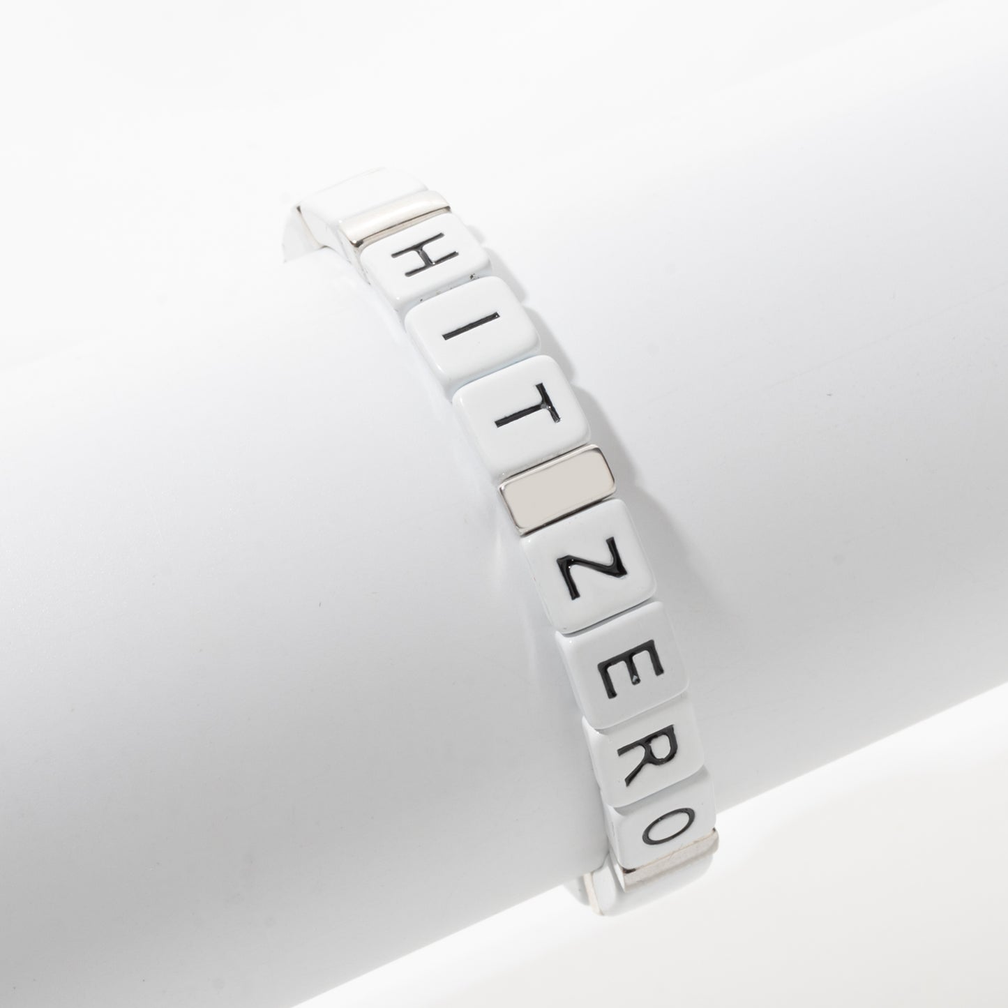 Hit Zero Silver Single Bracelet - White