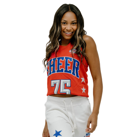 Load image into Gallery viewer, NCA 75th Anniversary Cheer Basketball Jersey Image 2
