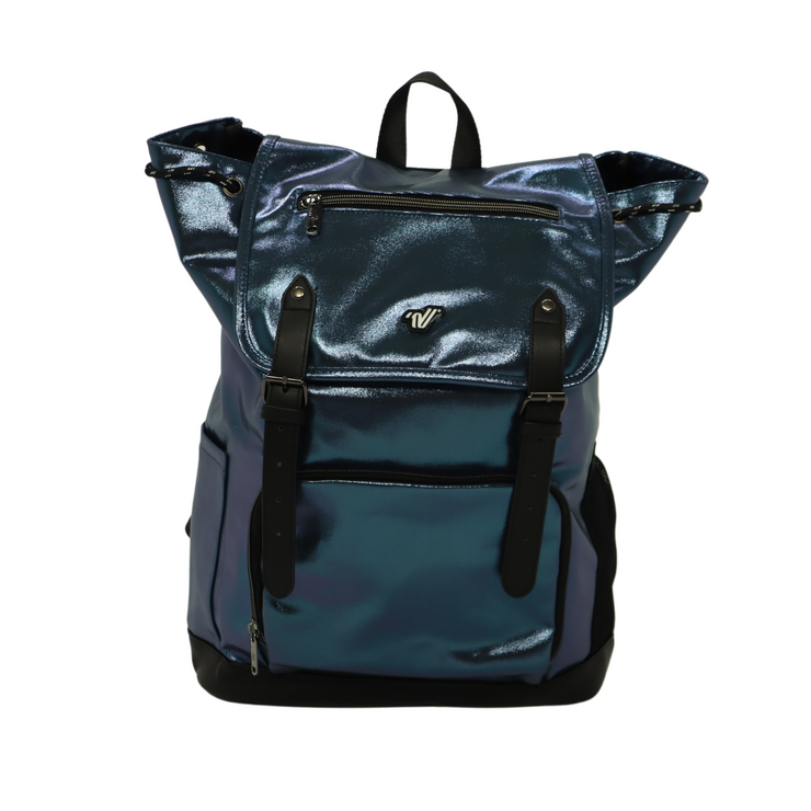 Varsity Navy HoloShine Flap Backpack