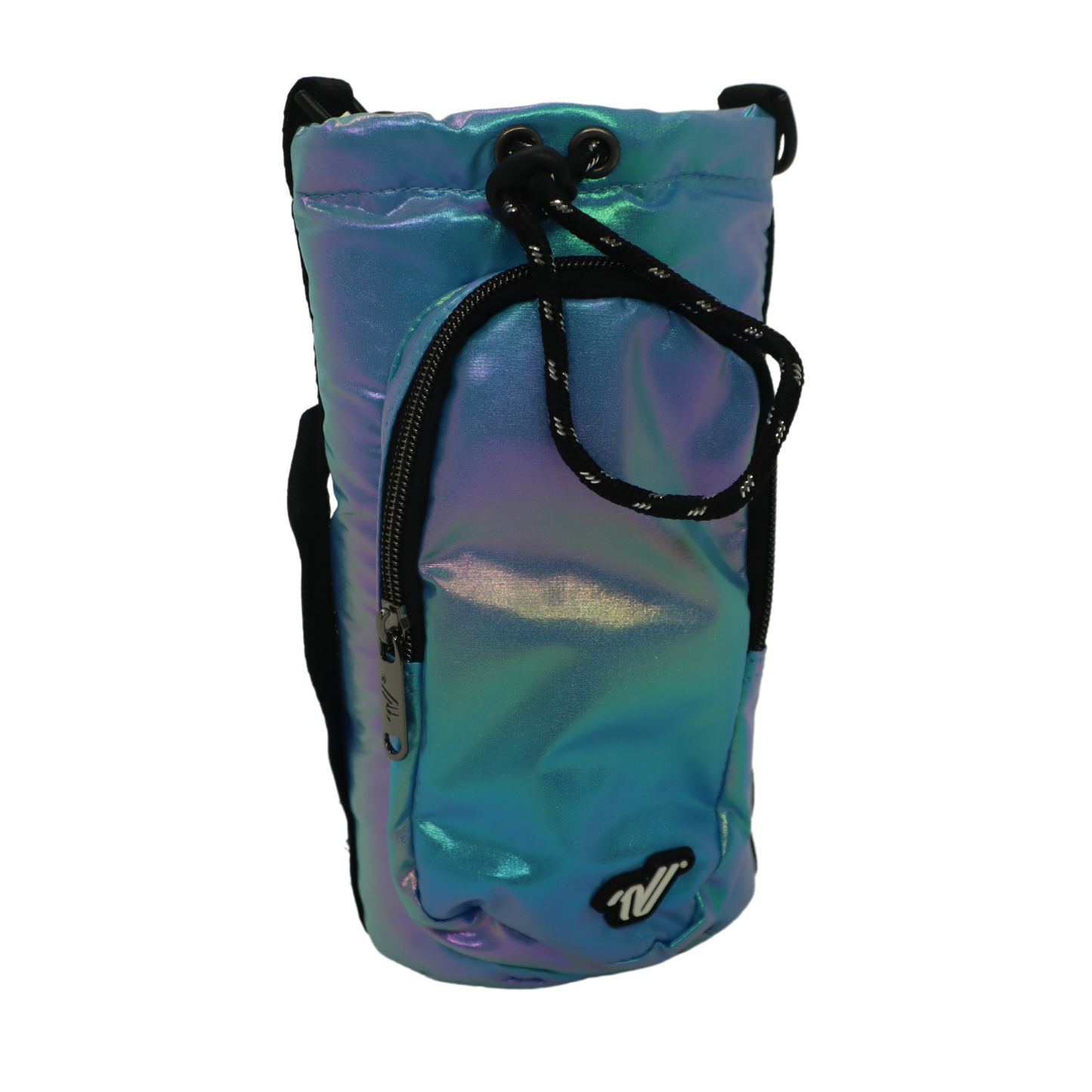 Varsity Rainbow Iridescent Water Bottle Sling