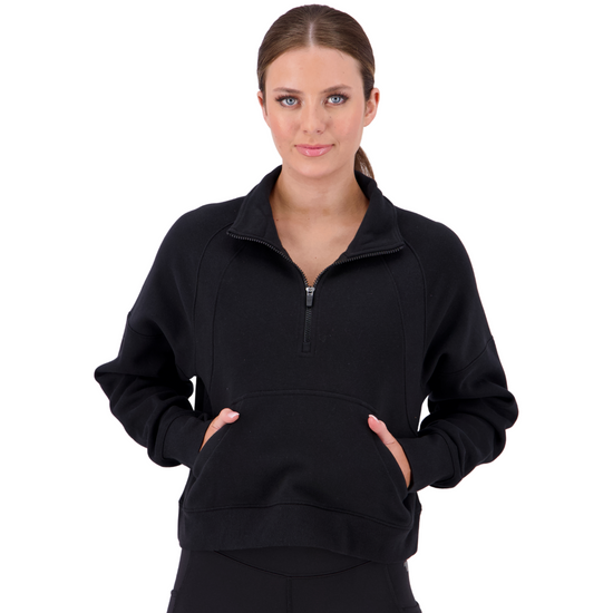 Varsity Essential Cropped Half-Zip Pullover