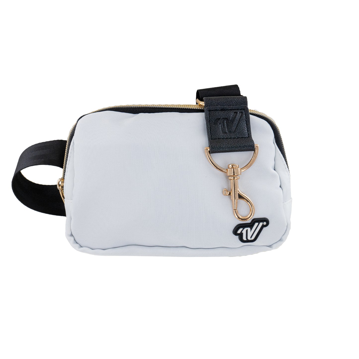 Varsity White Buckle Belt Bag