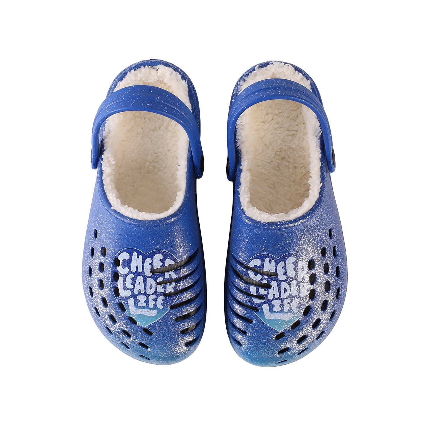 Cheerleader Life Glitter Sherpa Clog