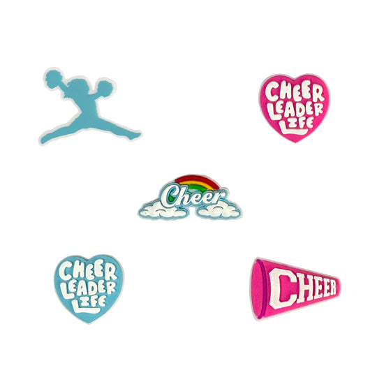 Cheerleader Life Clog Charms - 5 Pack