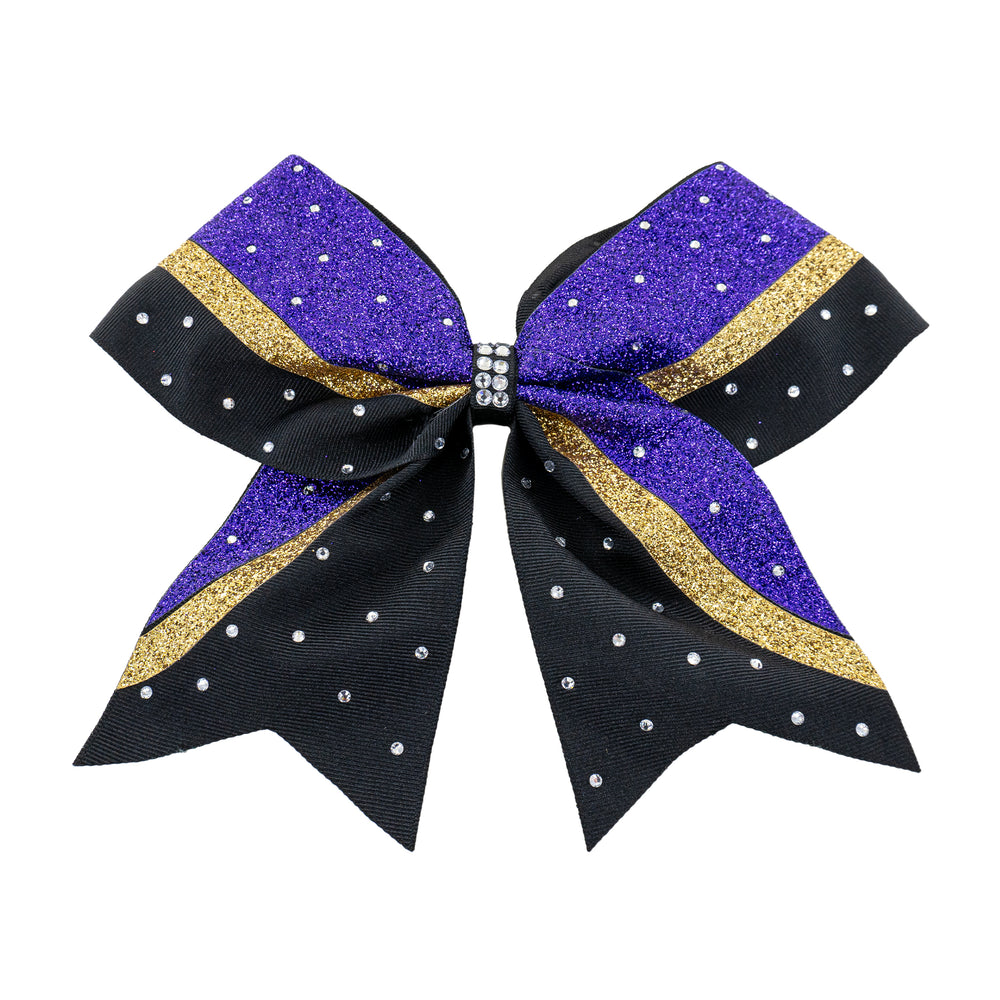 Show Off Purple & Black Cheer Bow