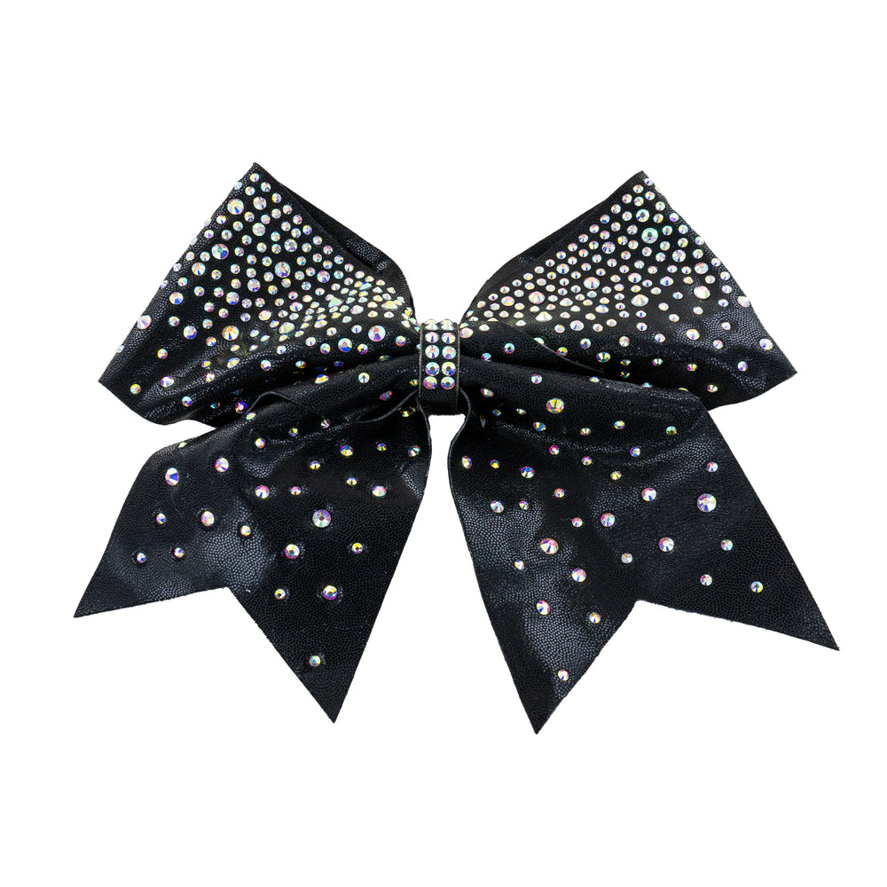 Shine Bright Black Rhinestone Cheer Bow