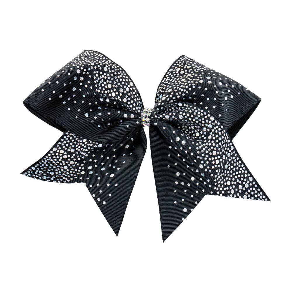 Black Rhinestone Edge Cheer Bow