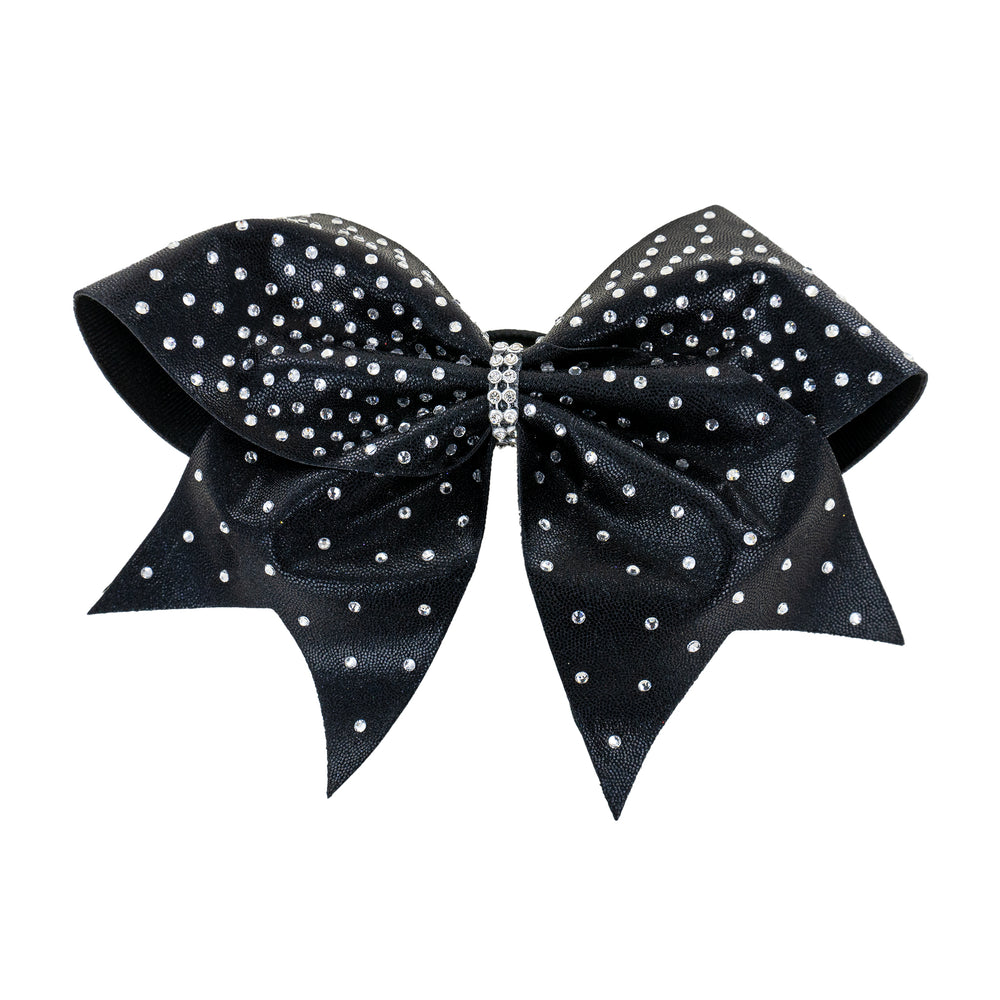 Black Rhinestone Cheer Bow