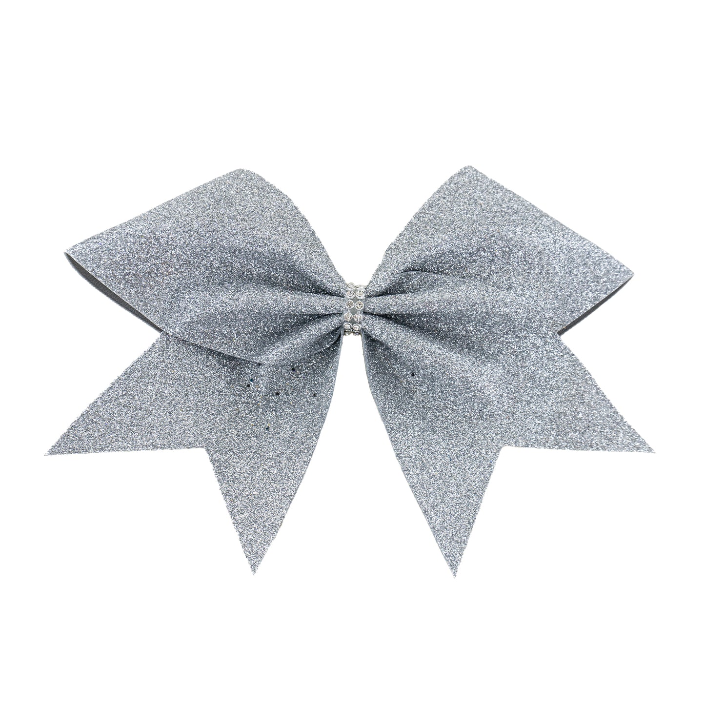 Silver Glitter Cheer Bow