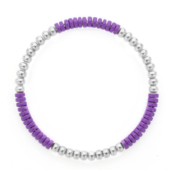 Load image into Gallery viewer, Karina Purple and Silver Bracelet
