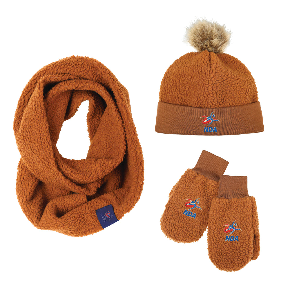 NDA Sherpa Beanie, Glove and Scarf Set