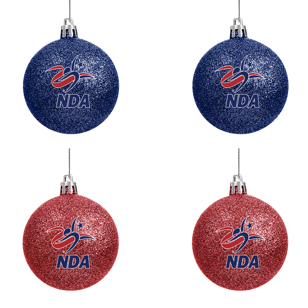 NDA Glitter Ornament Set - 4 Pack