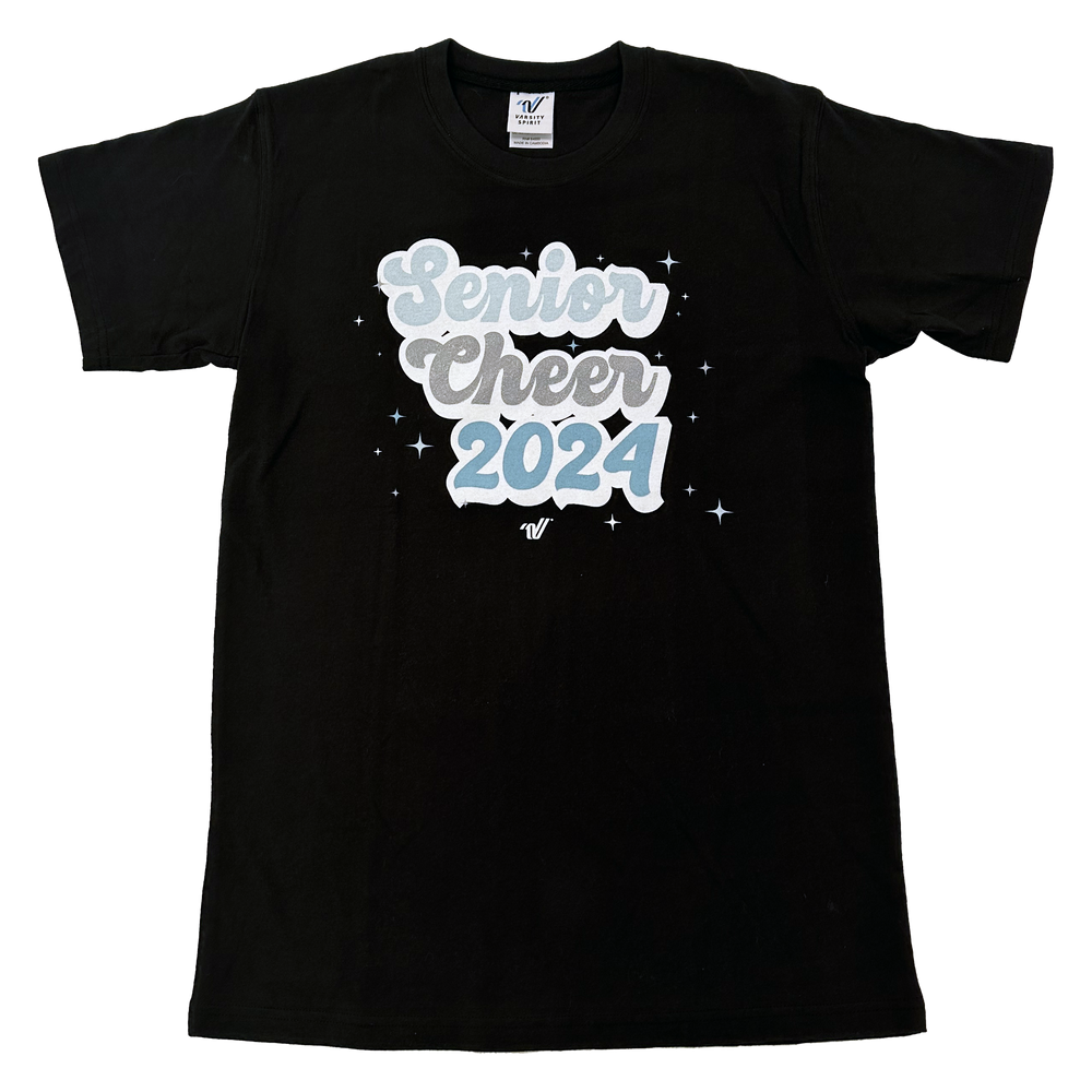 Senior Cheer 2024 Sparkle Black Tee