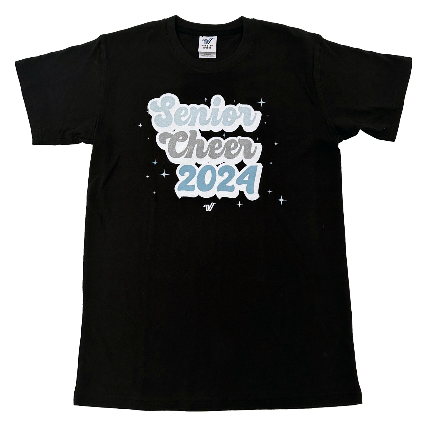 Senior Cheer 2024 Sparkle Black Tee