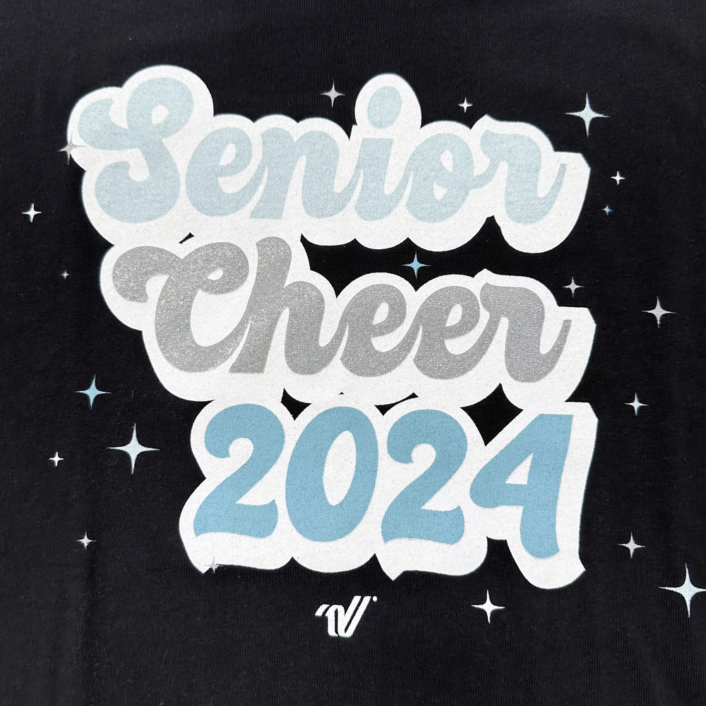 
                      
                        Senior Cheer 2024 Sparkle Black Tee
                      
                    