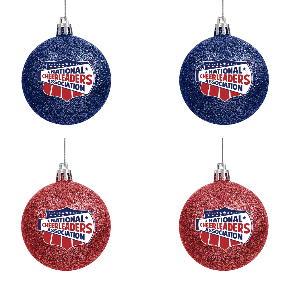 NCA Glitter Ornament Set - 4 Pack