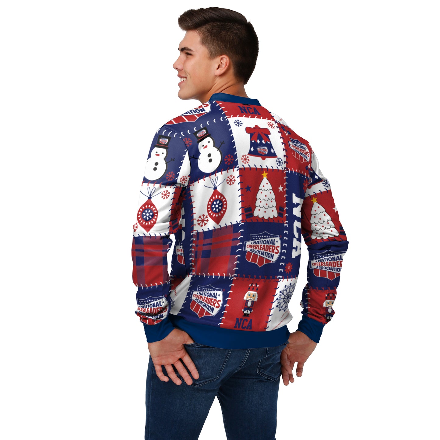 Load image into Gallery viewer, NCA Holiday Patch Ugly Sweater
