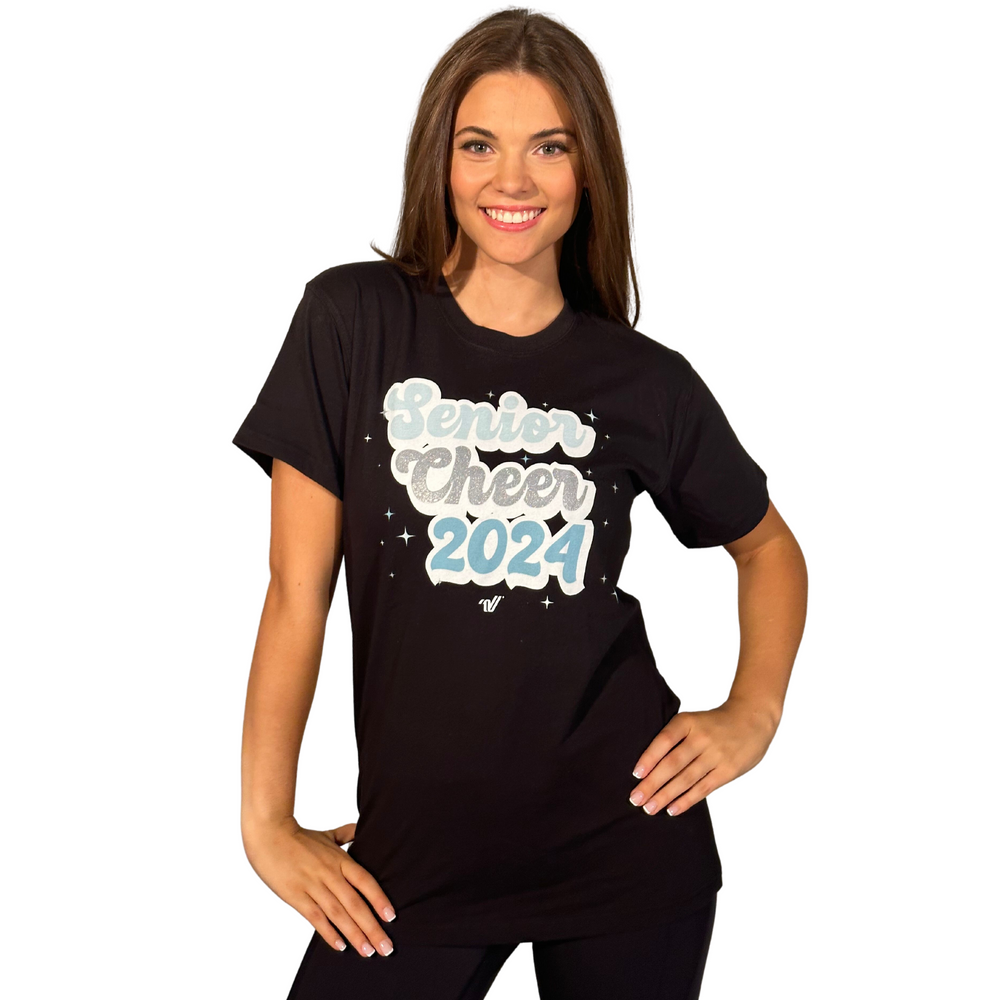 
                      
                        Senior Cheer 2024 Sparkle Black Tee
                      
                    