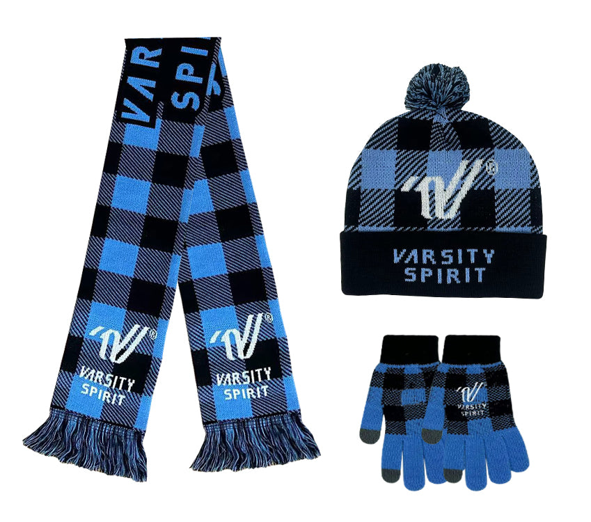 Varsity Flannel Beanie, Glove and Scarf Set