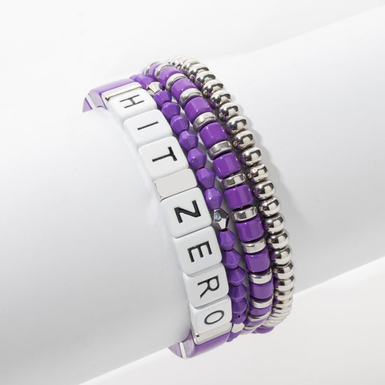 Hit Zero Purple Bracelet Silver Set
