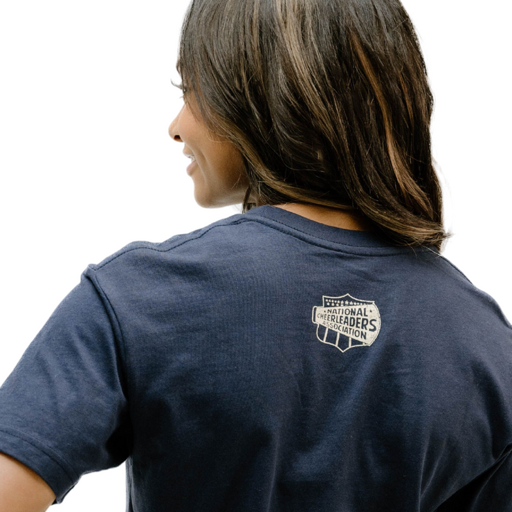 NCA Navy Vintage Cheerleader Tee Back Print Image
