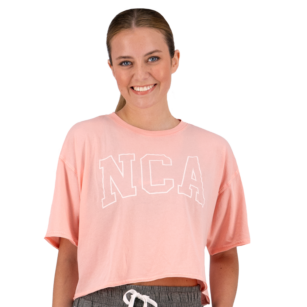 NCA Peach Boxy Crop Tee