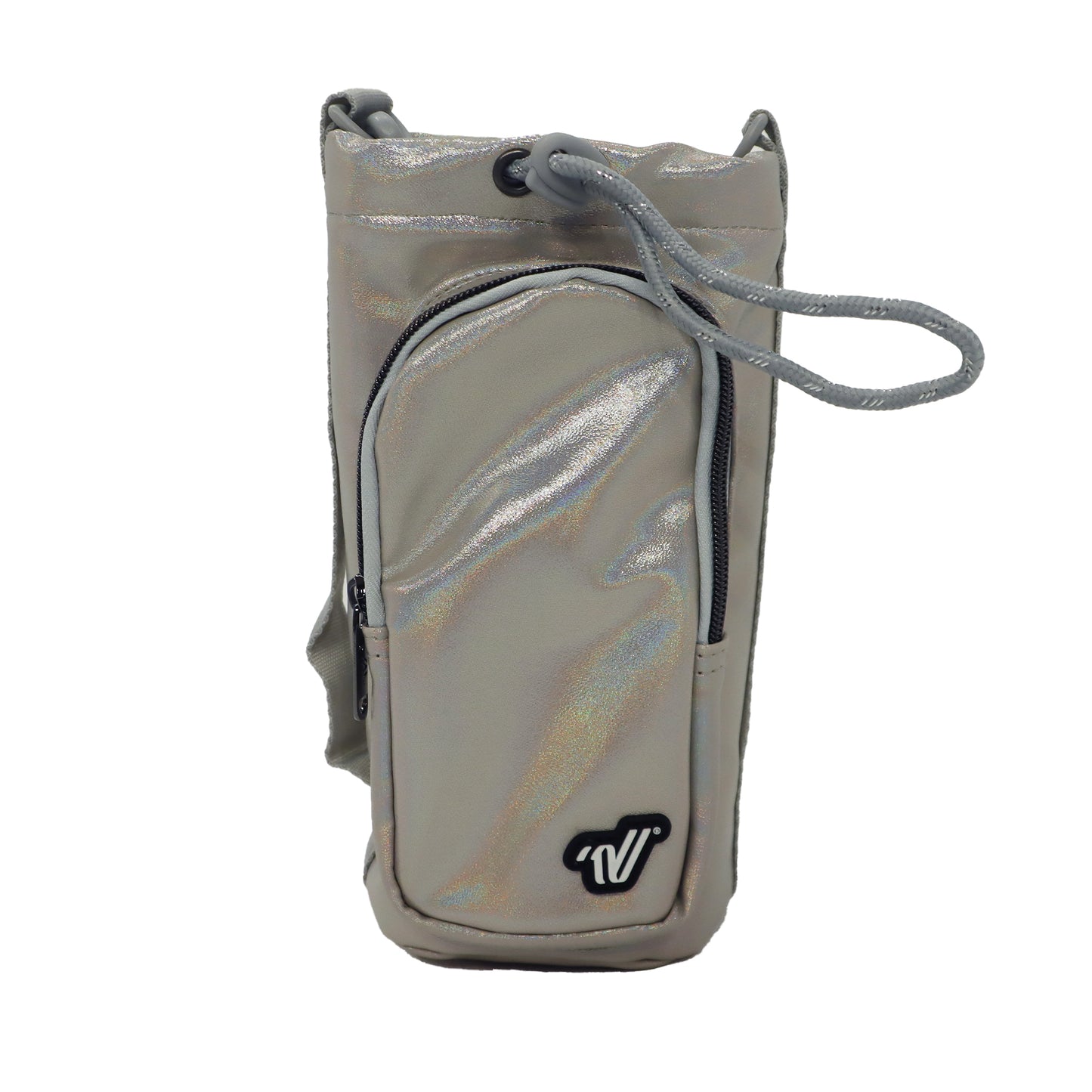 Varsity Silver HoloShine Water Bottle Sling