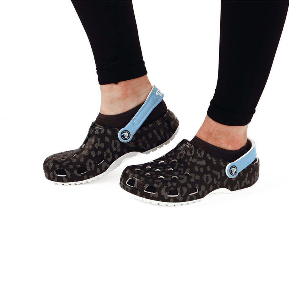 Varsity Cheetah Crocs