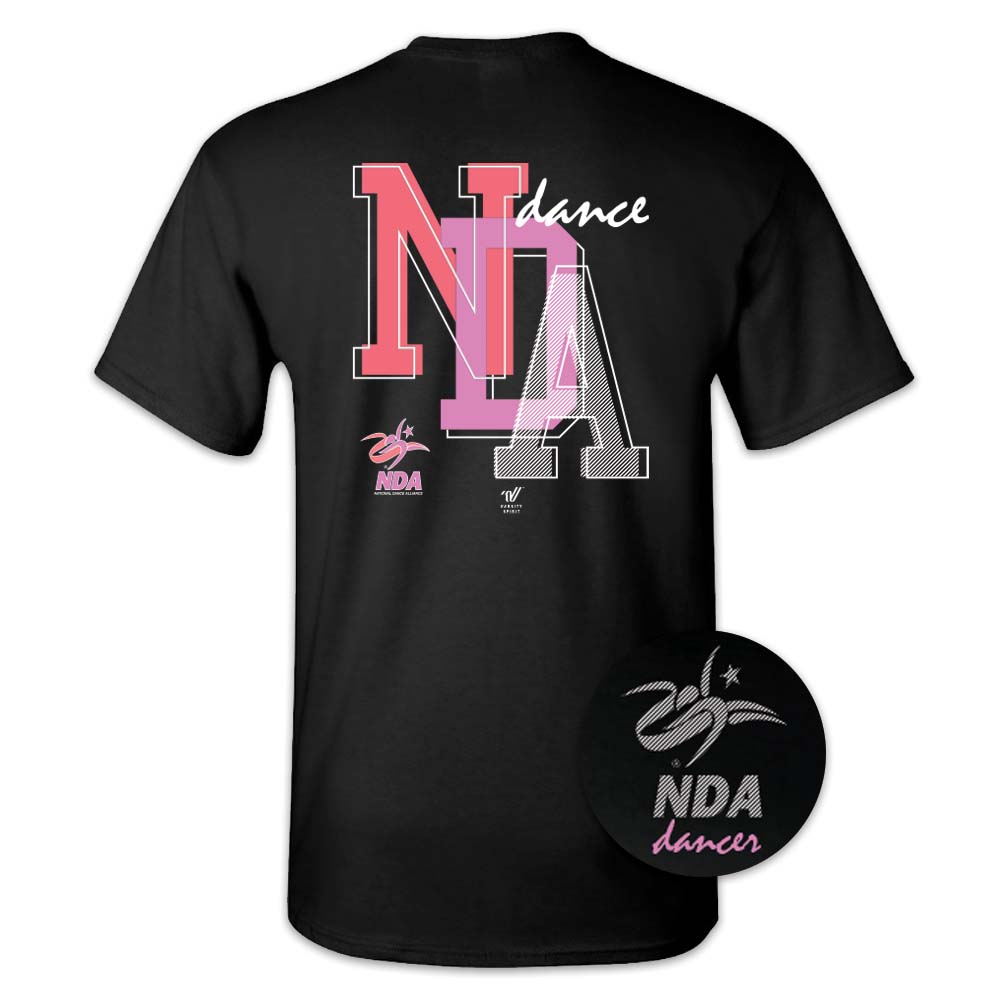 NDA Black Overlap Tshirt