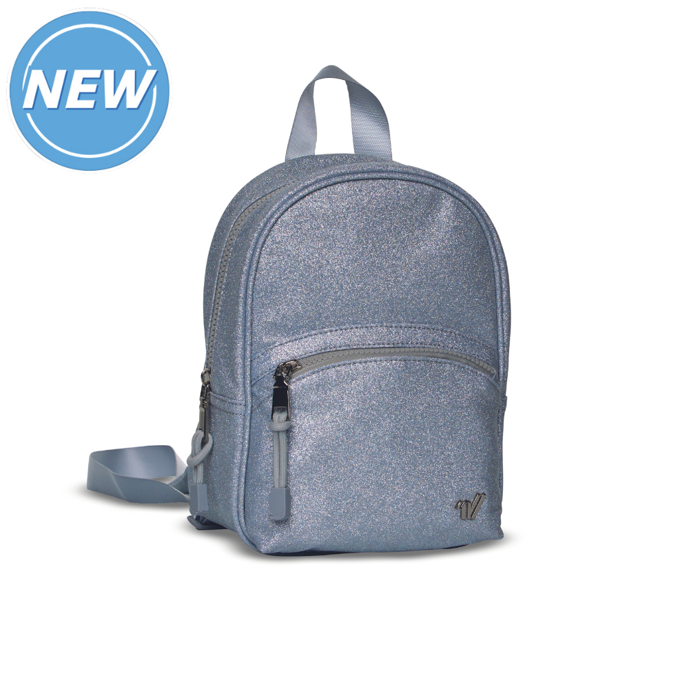 Varsity top glitter backpack