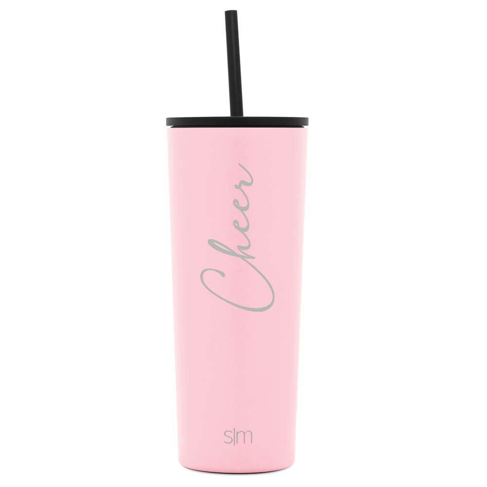 NEW Stainless Steel Insulated Rose Pink Tumblr Cups With Straw