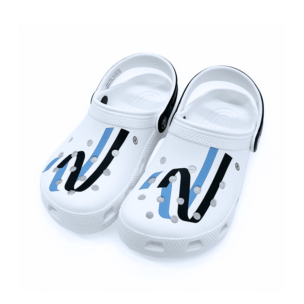 Louis Vuitton white Crocs Crocband Shoes • Kybershop