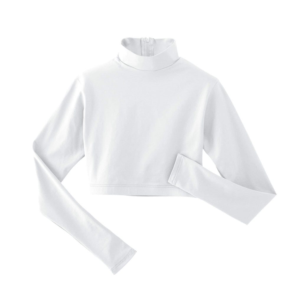 Spirit Stretch Mock Neck Midriff - White