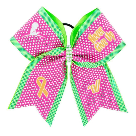 St. Jude "Never Give Up" Rhinestone Bow